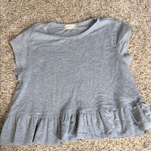 Soft Ruffled Hem Top - Light Gray